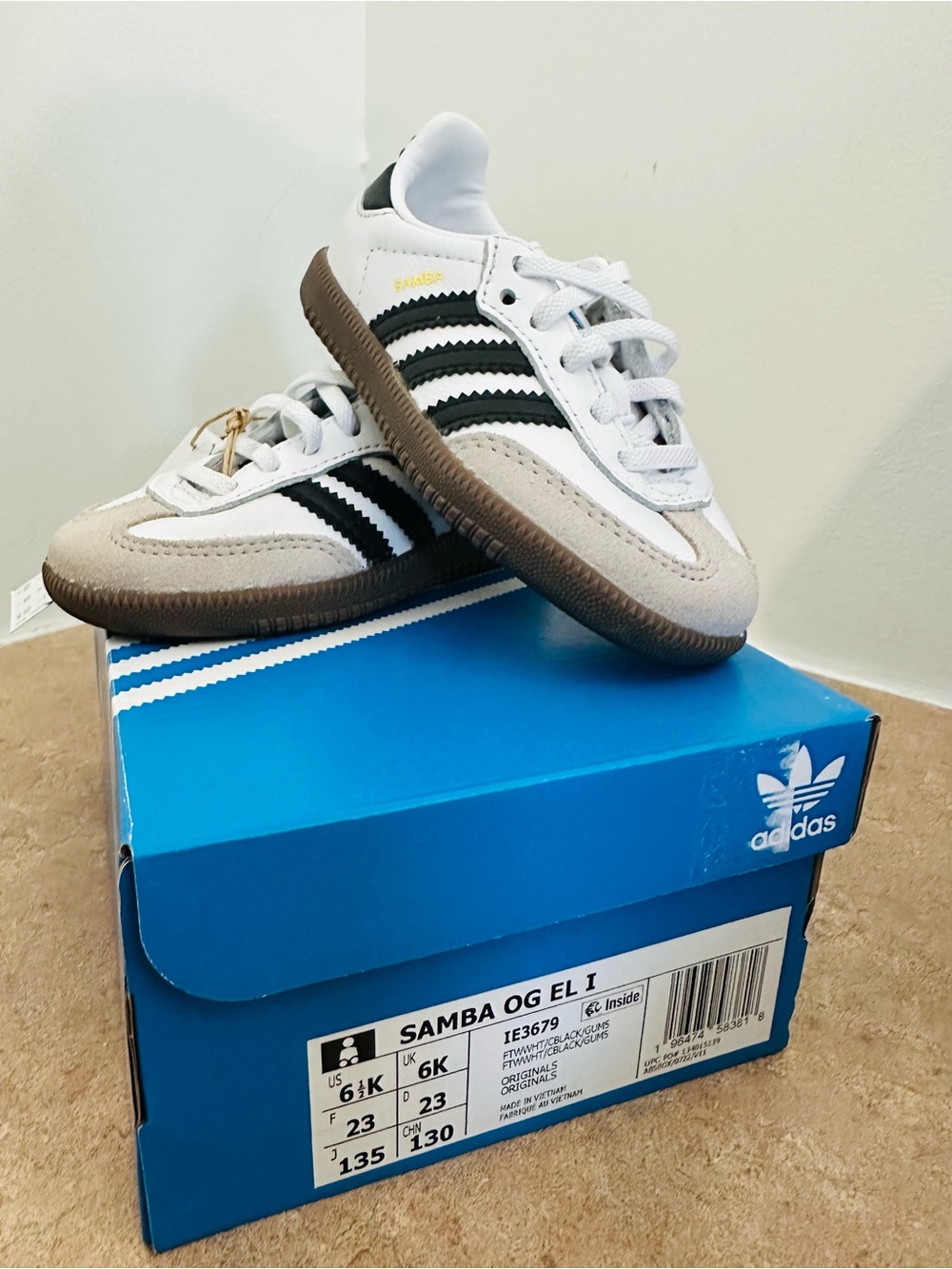 adidas Kids Samba OG I Sneakers - White, Black, Gum